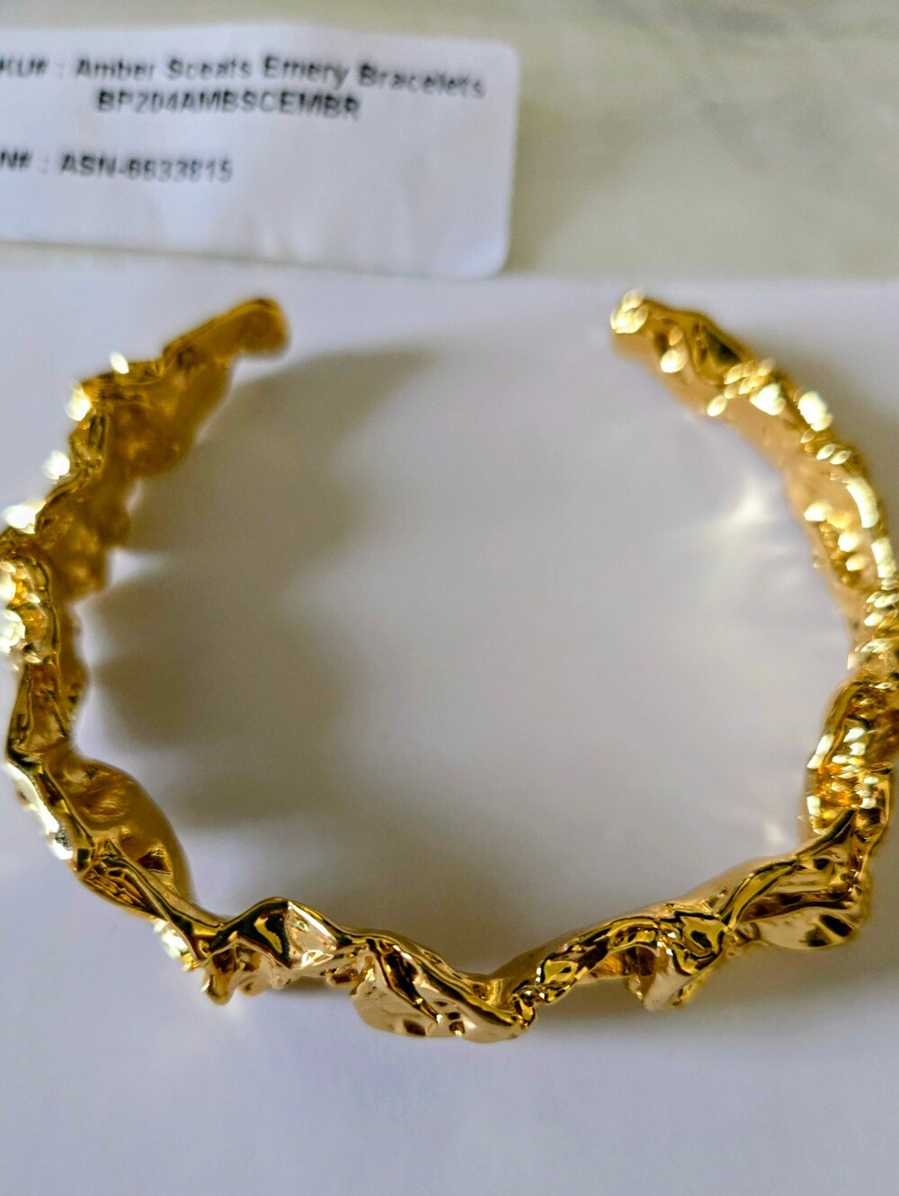 Amber Sceats Emery 24 K Gold Plated Cuff Bracelet (Regular Price Was $169) - Picture 4 of 9